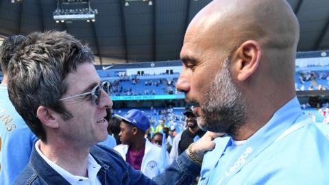 Noel Gallagher and Man City boss Pep Guardiola