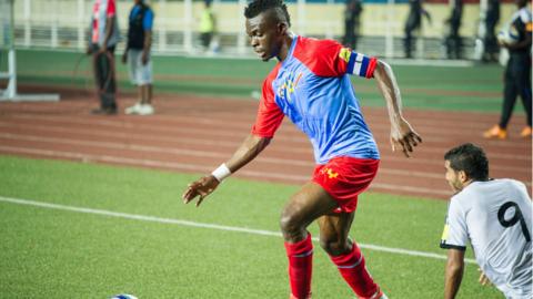 Gaby Zakuani in action for DR Congo