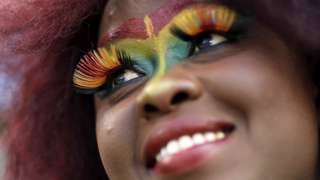 A fan of Senegal attends the U-20 World Cup group C soccer match between Colombia and Senegal, in La Plata, Argentina, 27 May 2023.