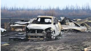 Damaged vehicles in Alberta