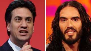 Ed Miliband and Russell Brand