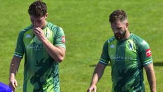 Dejected Guernsey FC players