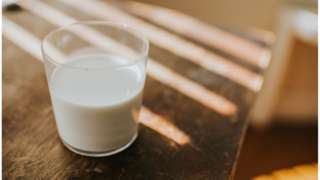 Glass of milk - stock shot