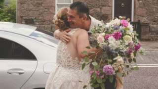 Bride rescued hugs driver