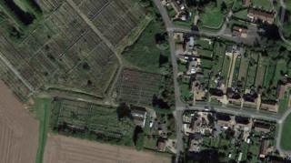 An aerial view of where the homes could be built in Terrington St Clement