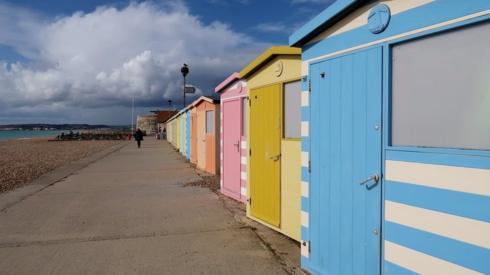 Row of colourful beach huts