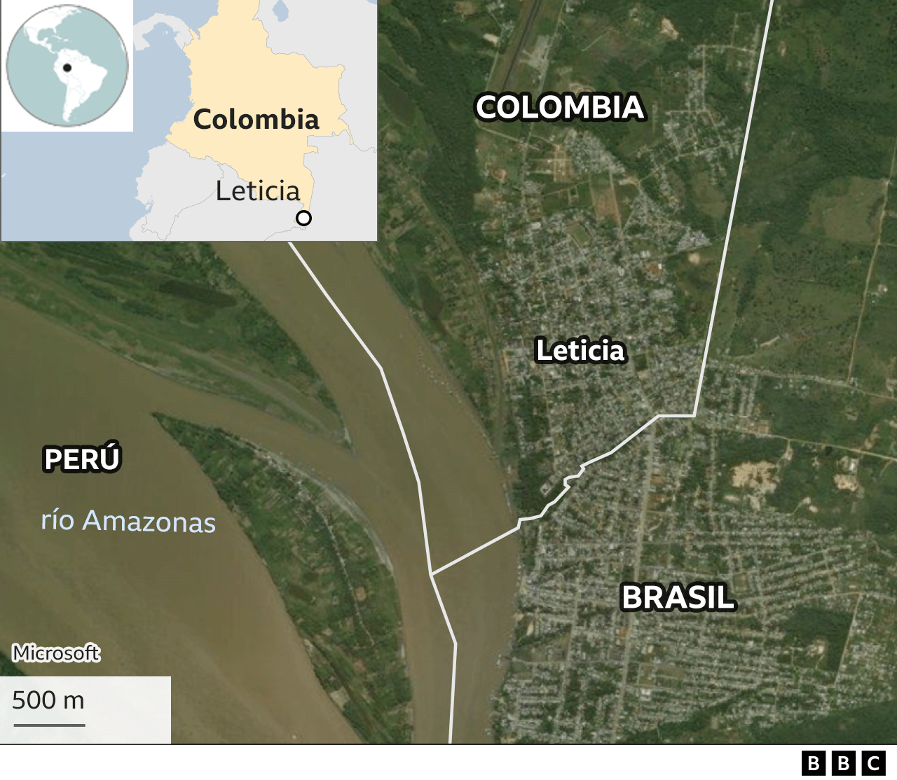 Mapa situando Leticia