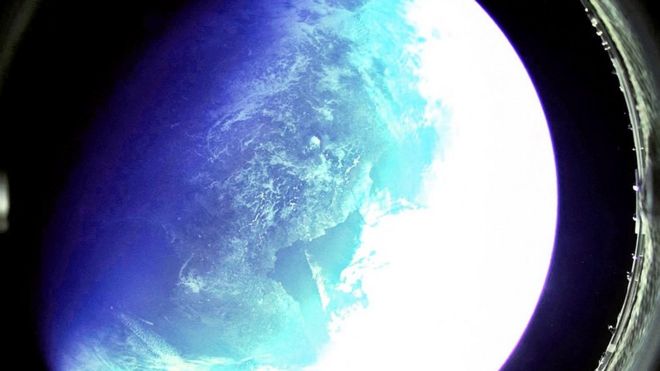 View of earth, reportedly seen from North Korean missile