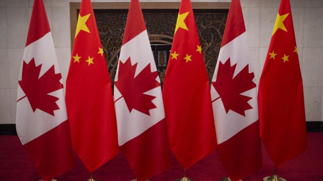中国与加拿大国旗（资料图片）