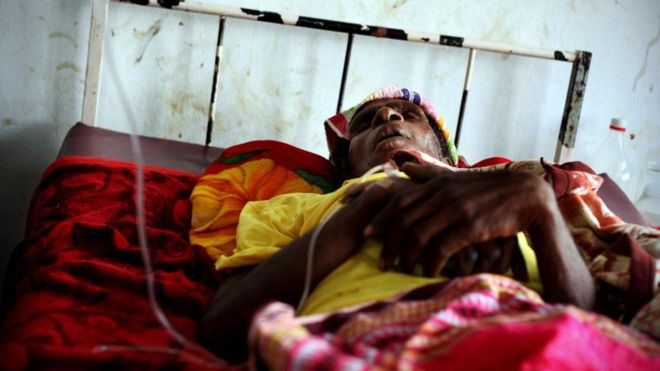Ilustrasi: pasien yang berbaring di salah satu rumah sakit di Papua.