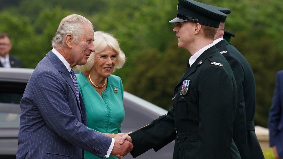King Charles and Queen Camilla arrive at Hillsborough Castle, County Down
