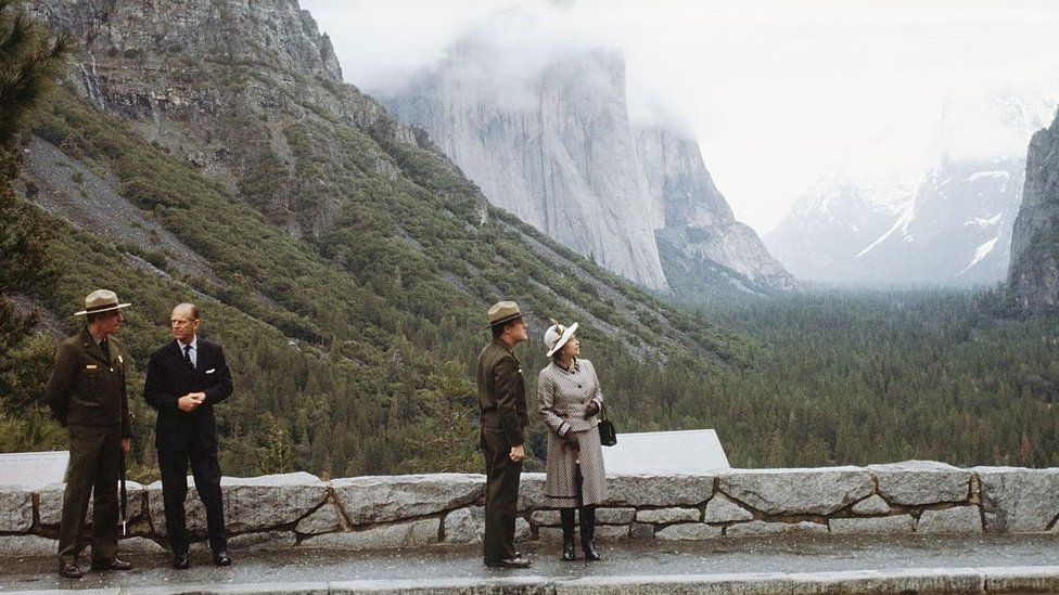 Queen Elizabeth II and Prince Philip in Yosemite National Park