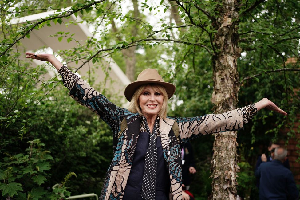 Dame Joanna Lumley poses for a photograph, during the RHS Chelsea Flower Show press day, at the Royal Hospital Chelsea, London. Picture date: Monday May 22, 2023.