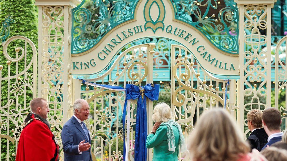King Charles and Queen Camilla visit to a newly-created Coronation Garden in Newtownabbey,