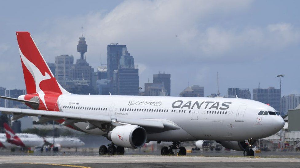 A Qantas aircraft in Sydney