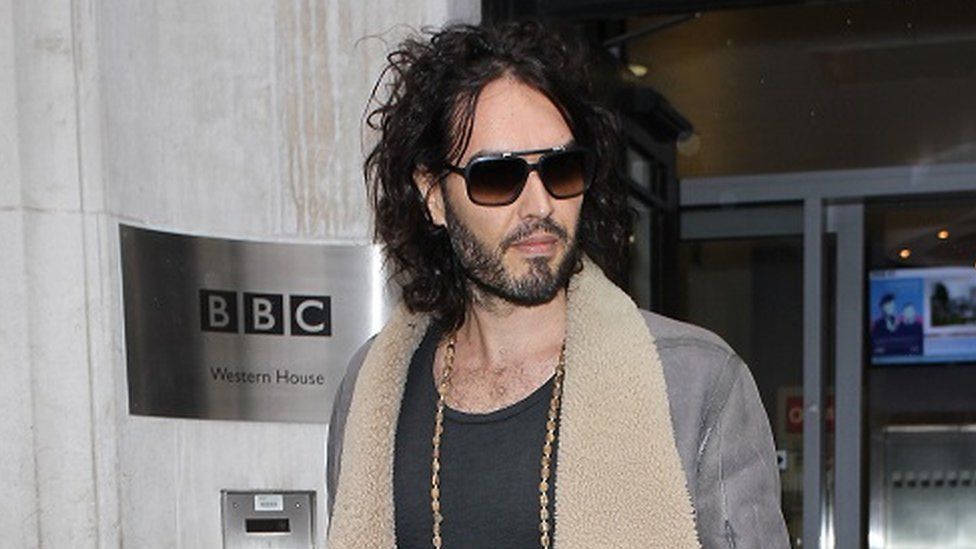 Russell Brand pictured outside the BBC's Western House in 2014