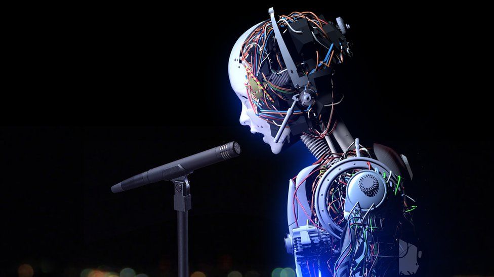 Robot giving a speech